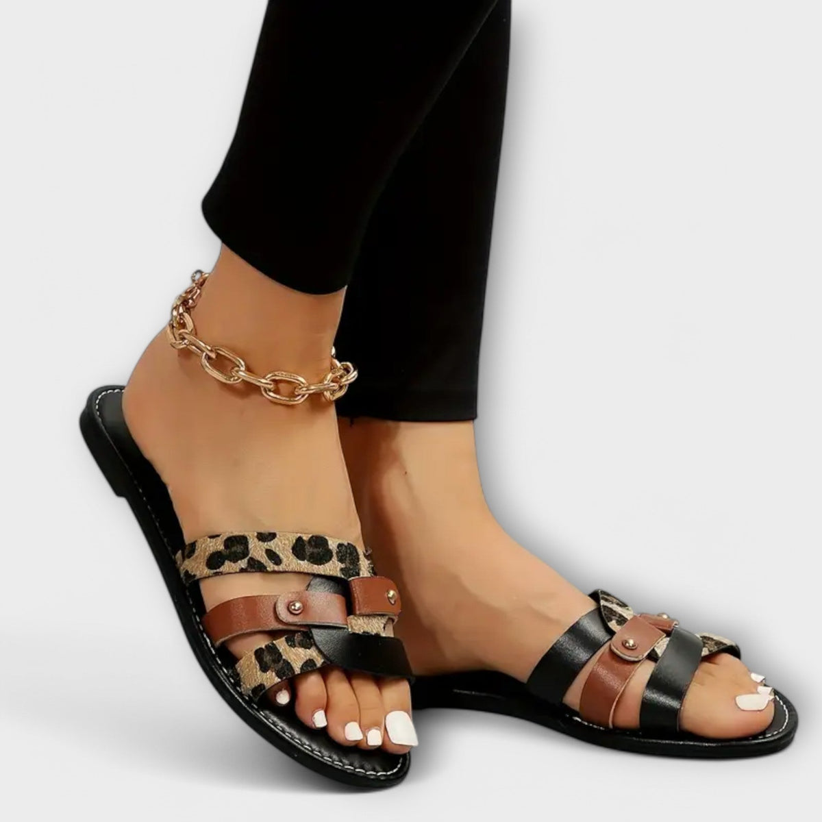 Júlia - Sandalias con Tiras cruzadas de Leopardo