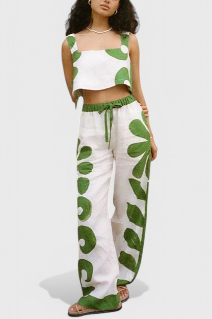 Serafina Conjunto Sin Mangas Floral Boho