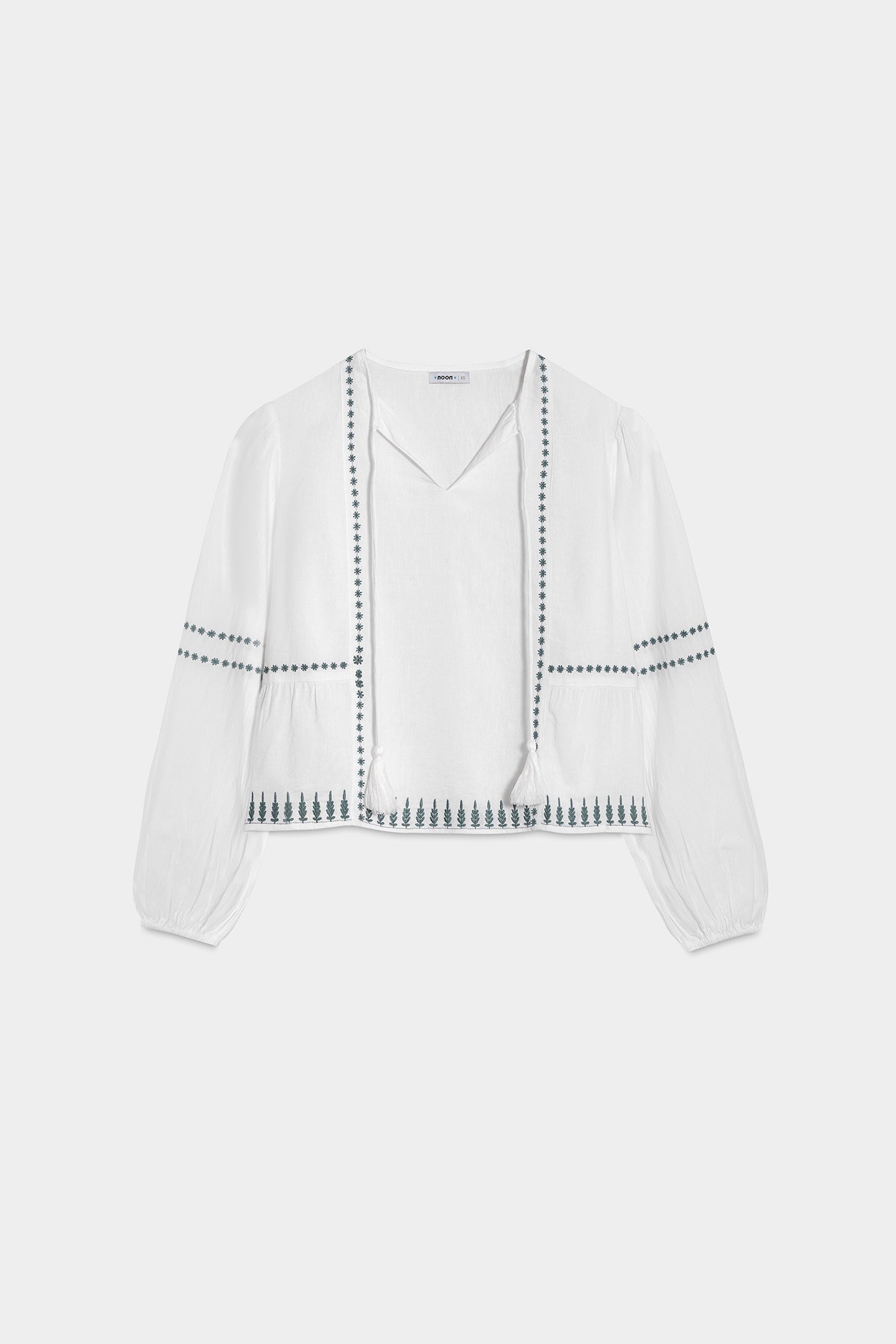 BLUSA BORDADOS CONTRASTE