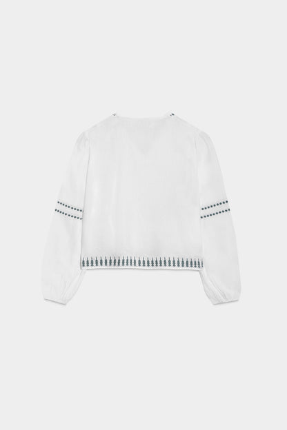 BLUSA BORDADOS CONTRASTE