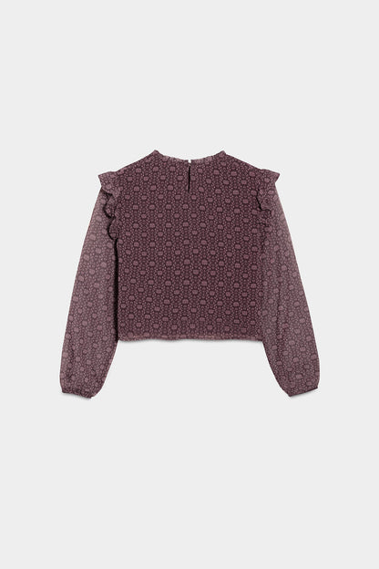 BLUSA ESTAMPADA DETALLE ENTREDOS