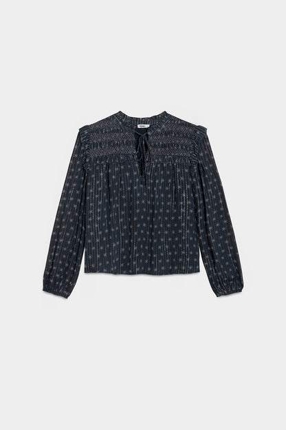 BLUSA ESTAMPADA FRUNCES