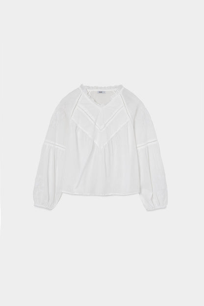 BLUSA FLUIDA MANGAS BORDADAS