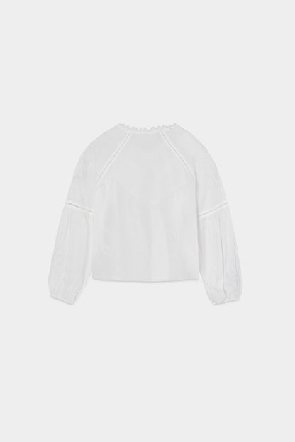 BLUSA FLUIDA MANGAS BORDADAS