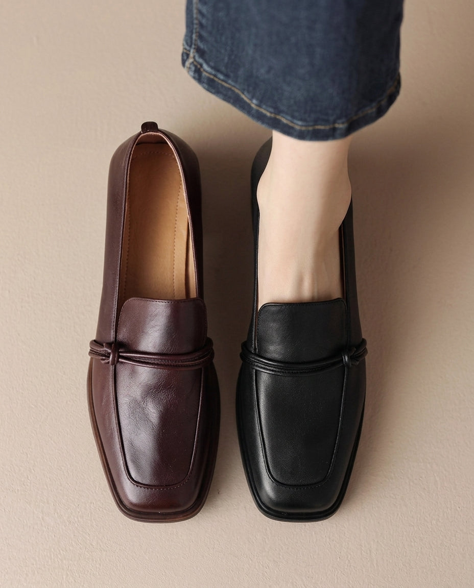 Audrey - Mocasines de mujer con tacón bloque y comodidad