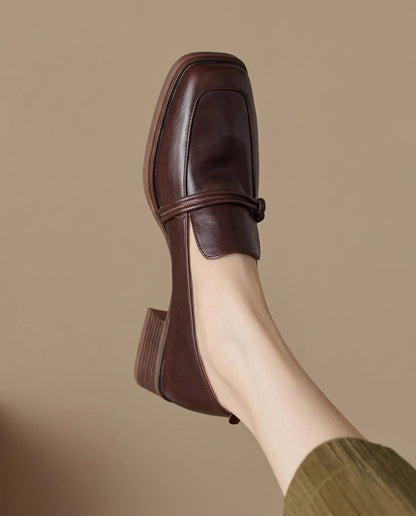 Audrey - Mocasines de mujer con tacón bloque y comodidad
