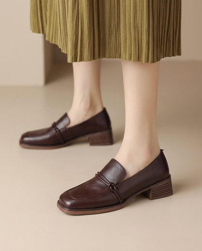 Audrey - Mocasines de mujer con tacón bloque y comodidad