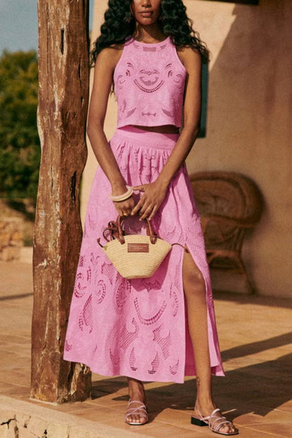 Alba - Conjunto Rosa en Encaje