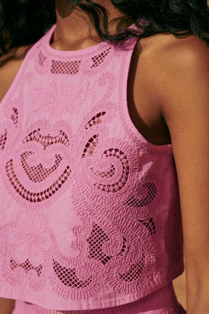 Alba - Conjunto Rosa en Encaje