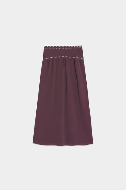 FALDA MIDI ALGODON TACHAS