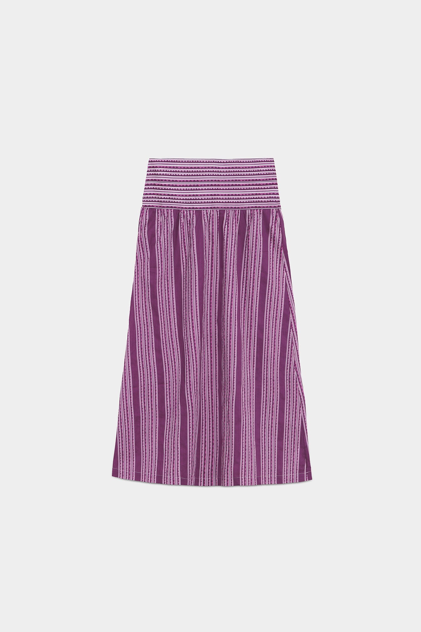FALDA MIDI RAYAS ESTAMPADAS