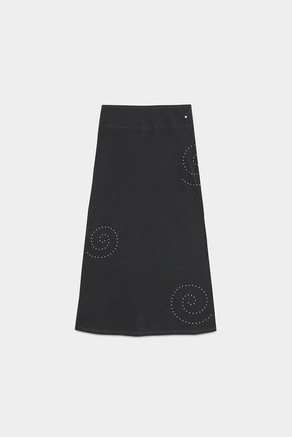 FALDA MIDI TACHAS ESPIRAL
