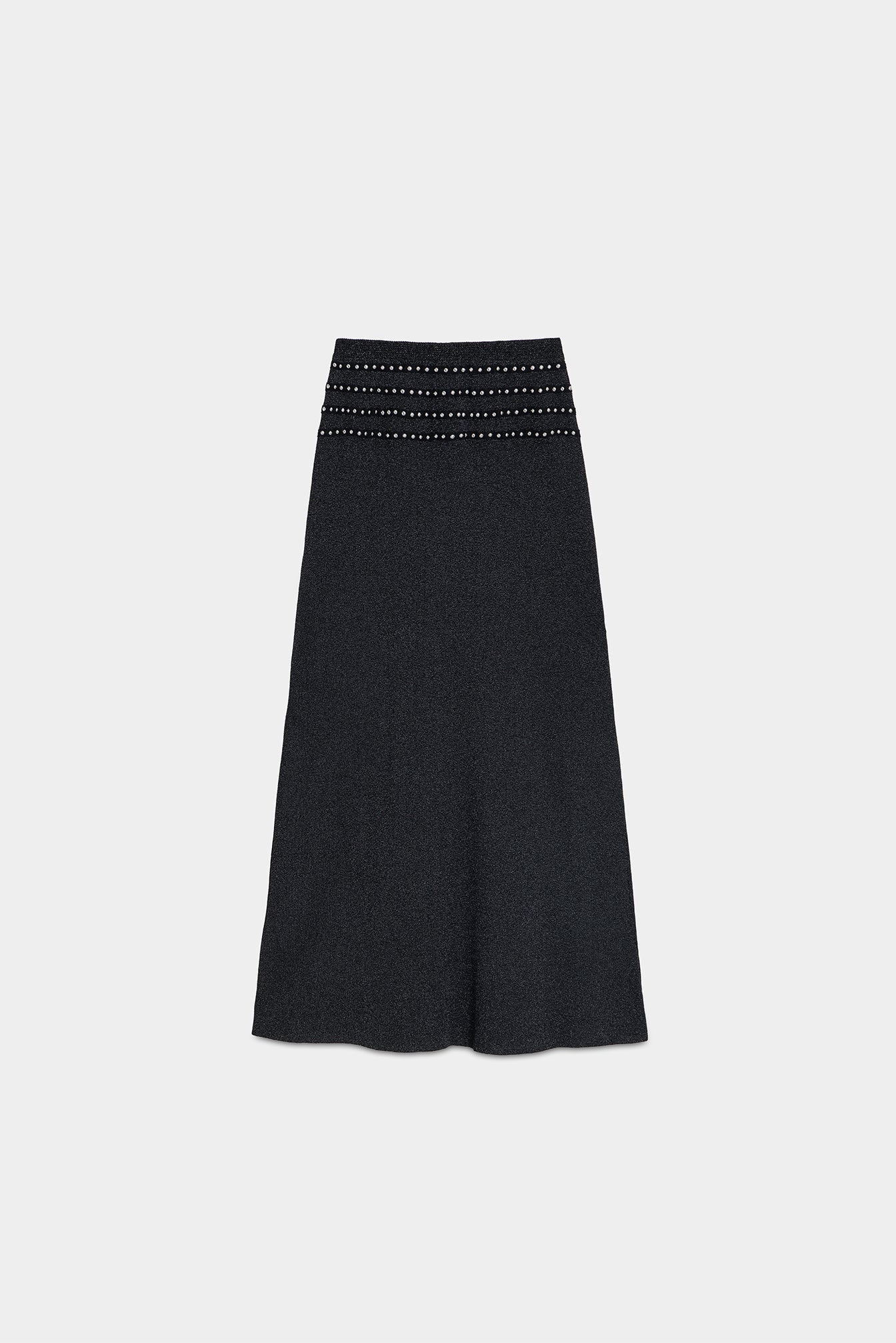 FALDA MIDI TACHAS LUREX