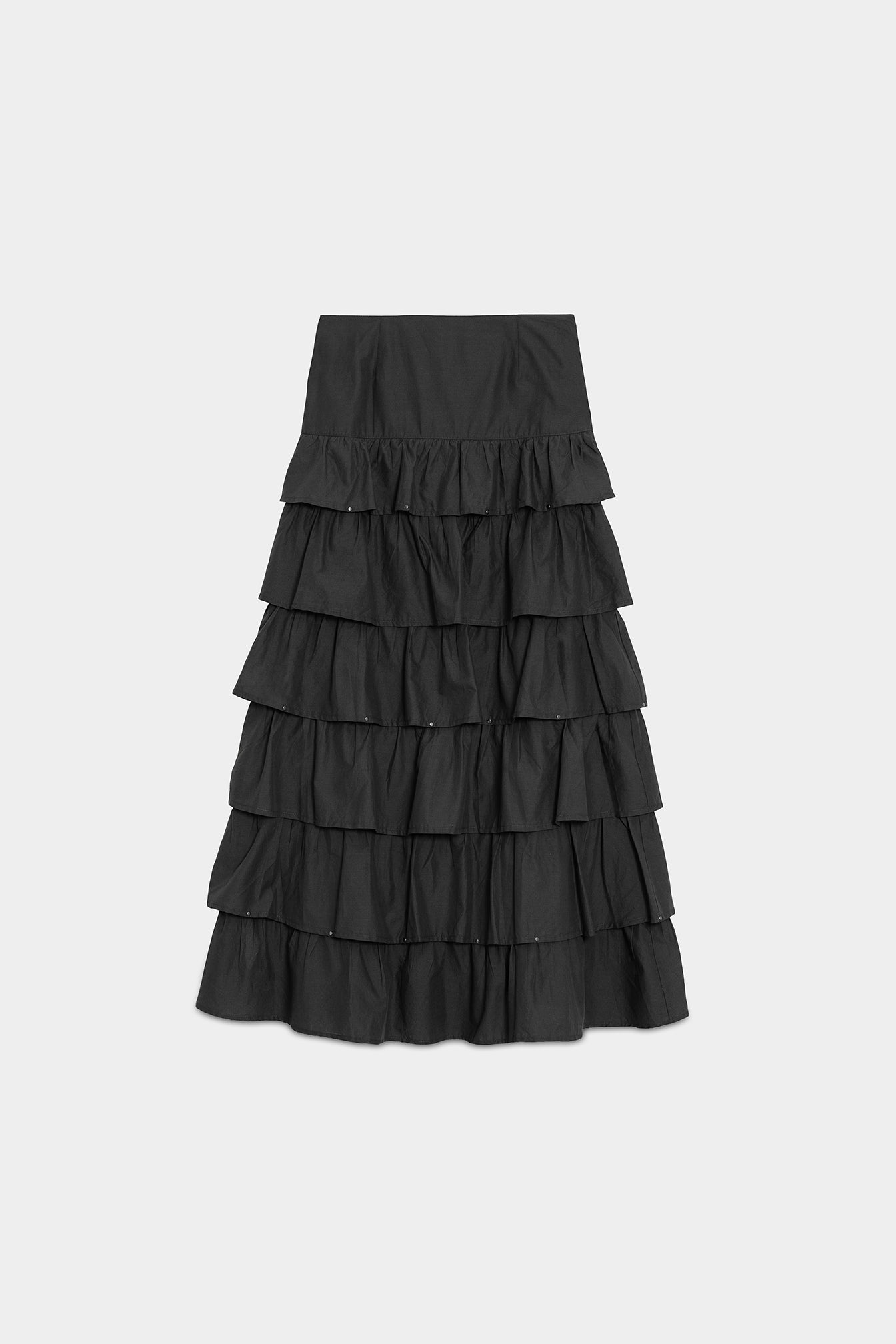 FALDA MIDI VOLANTES TACHAS