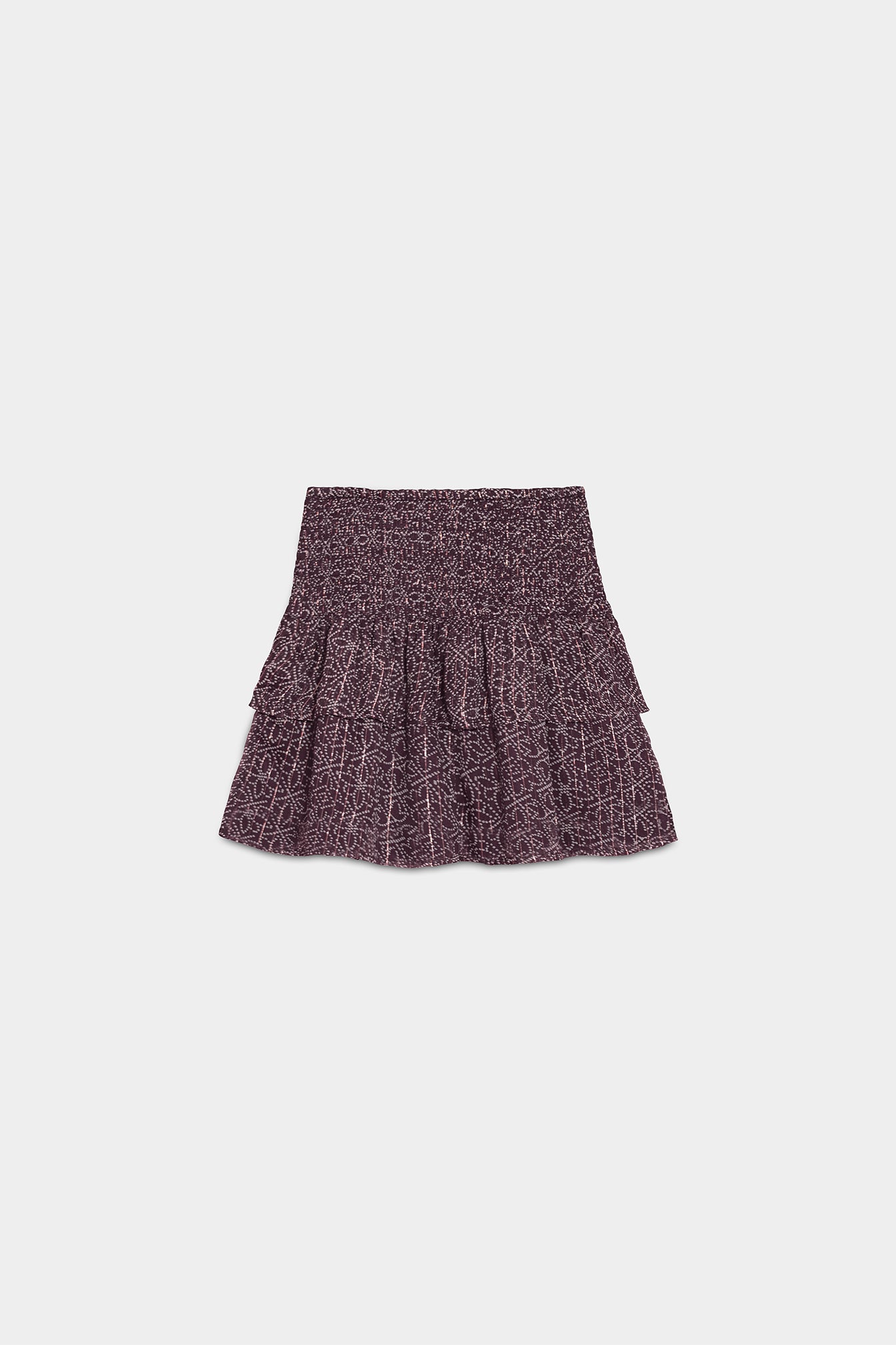 FALDA MINI FRUNCIDA ESTAMPADA