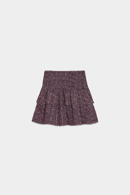 FALDA MINI FRUNCIDA ESTAMPADA