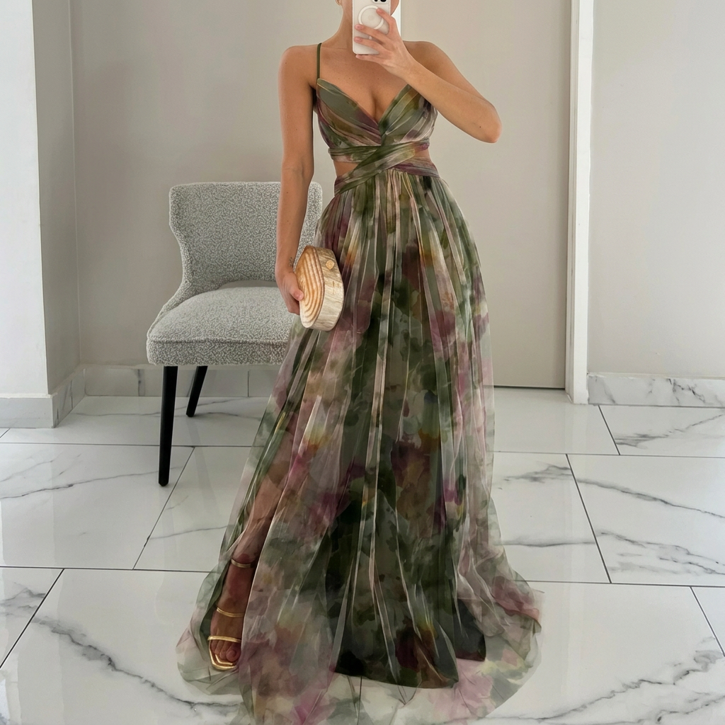 Margarita - Vestido Maxi Con Estampado Floral