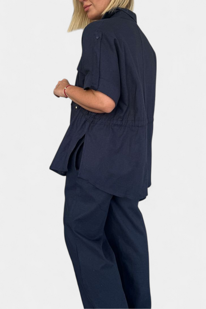 Lani Conjunto Relaxed de Camisa y Pantalones de Algodón y Lino