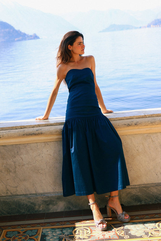 VESTIDO MIDI BANDEAU CLAUDIA