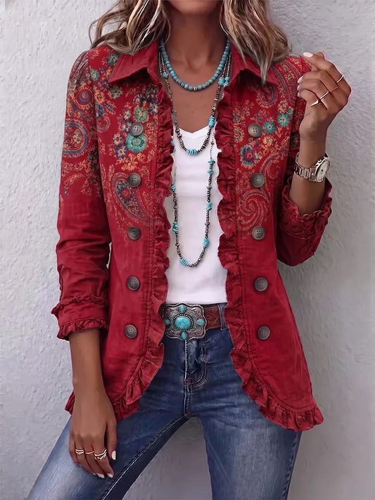 Sophia | Chaqueta Bohemia con Volantes y Estampado Paisley
