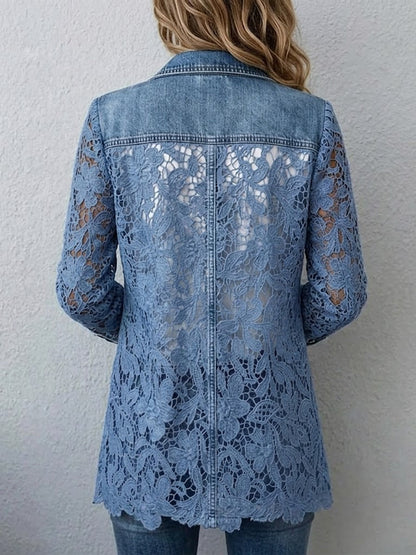 Harper | Blazer con Paneles de Encaje Floral