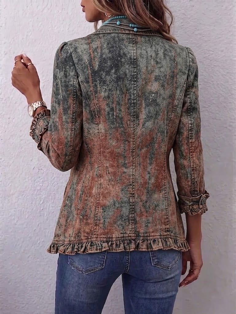 Chaqueta Vintage Zoey con Estampado Gradiente Texturizado