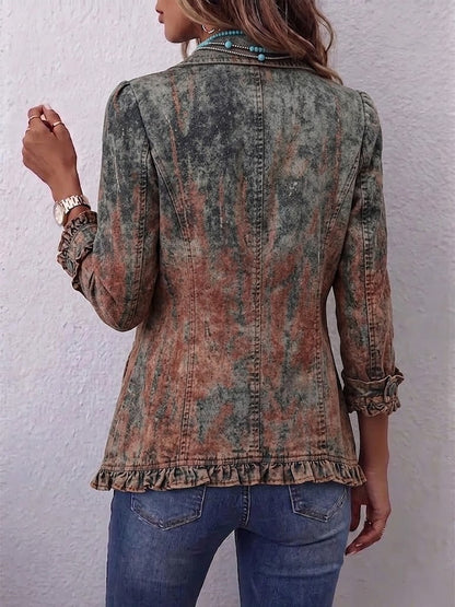 Chaqueta Vintage Zoey con Estampado Gradiente Texturizado