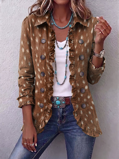 Layla | Chaqueta Bohemia con Estampado Animal y Textura Rizada