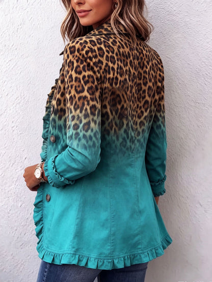 Emma | Blazer con Volantes en Ombre de Leopardo