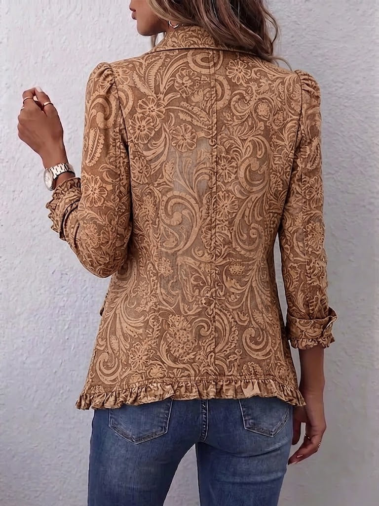 Chaqueta Vintage Bohemia con Estampado Floral Rizado Madison