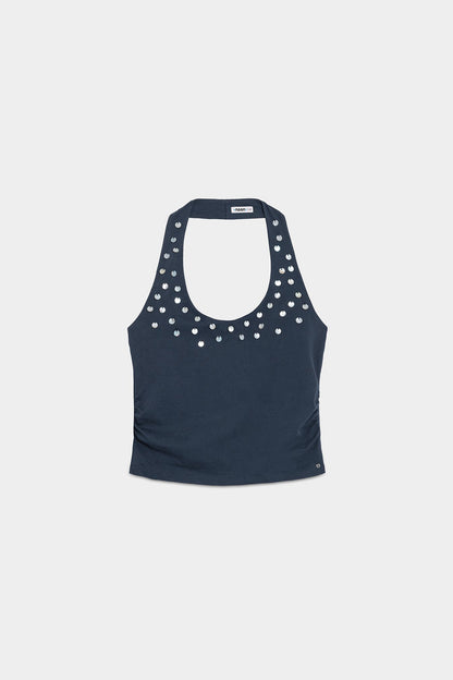 TOP ALGODON BOTONES NACAR