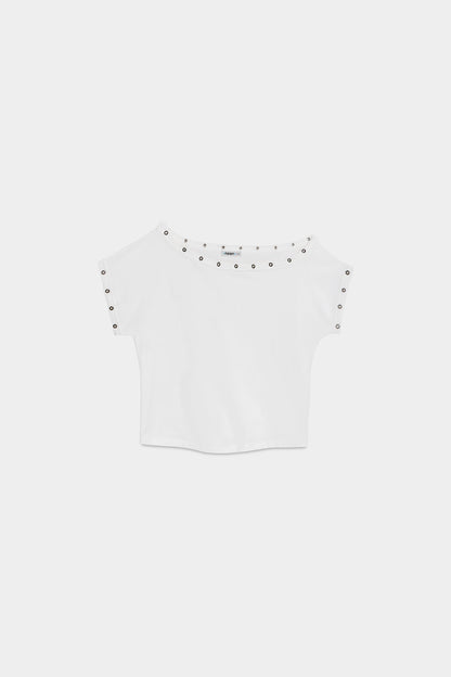 TOP ASIMETRICO EYELETS
