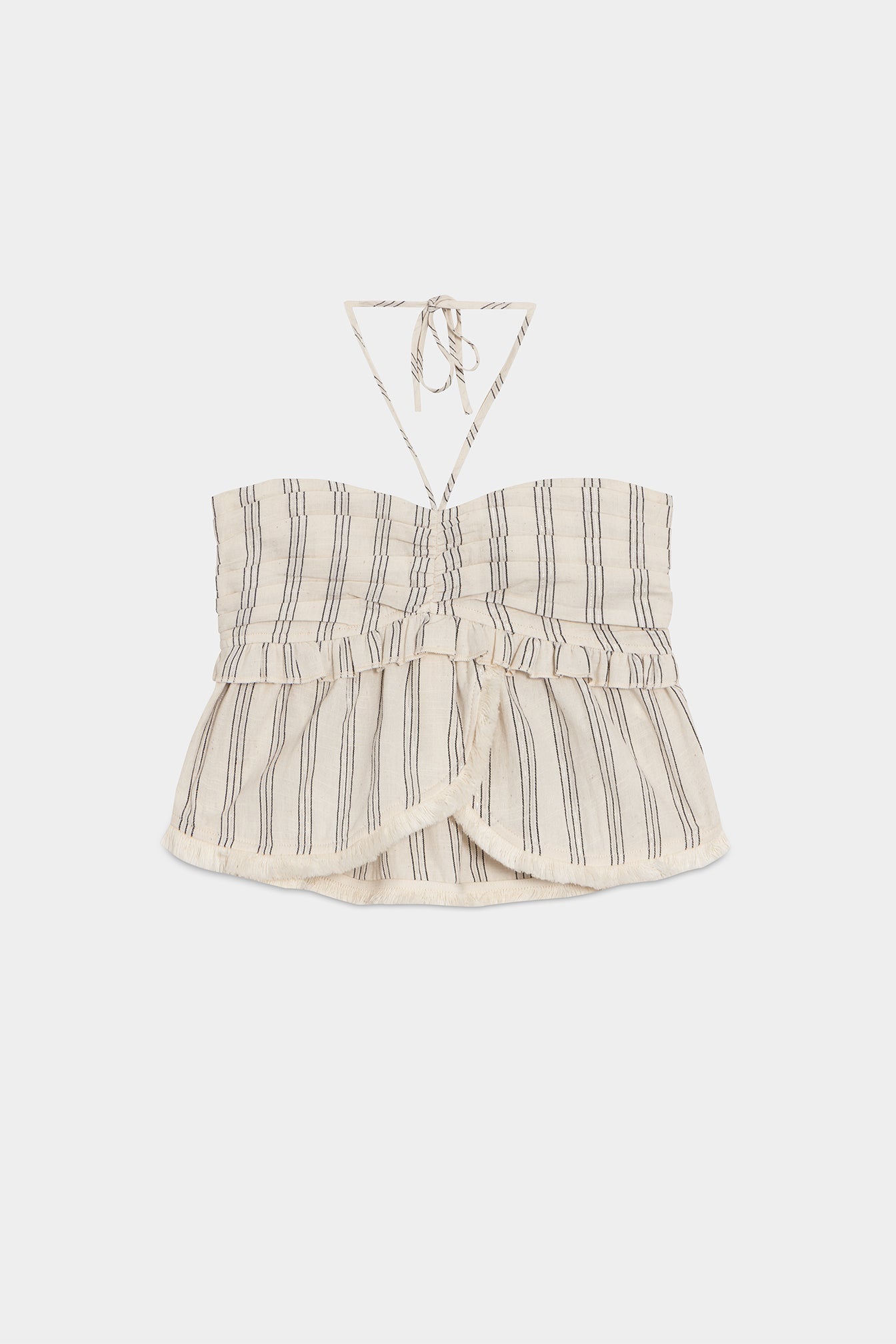TOP DESFLECADO RAYAS LUREX