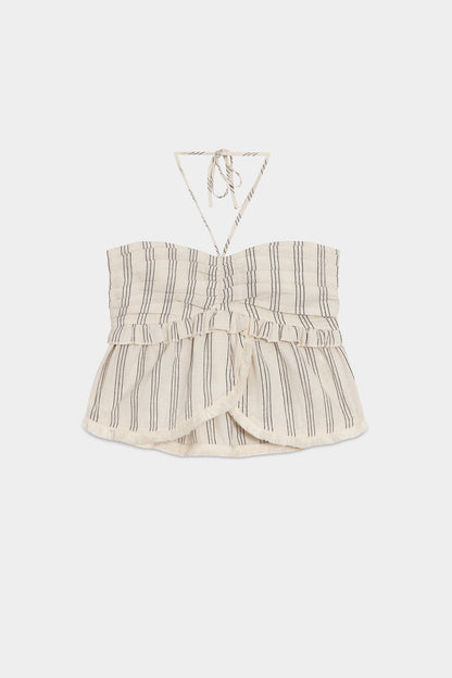 TOP DESFLECADO RAYAS LUREX