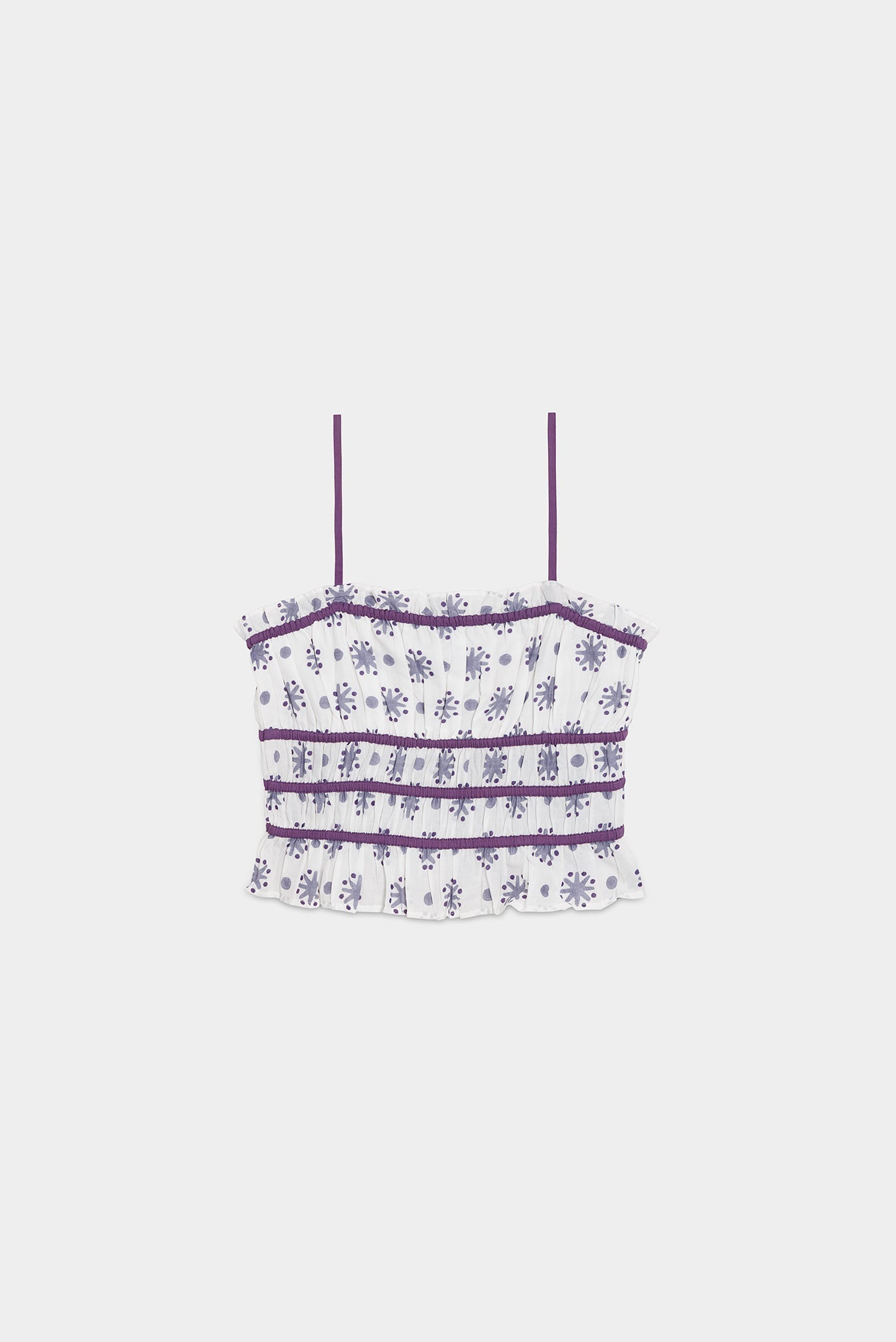 TOP FRUNCIDO GOMAS ESTAMPADO