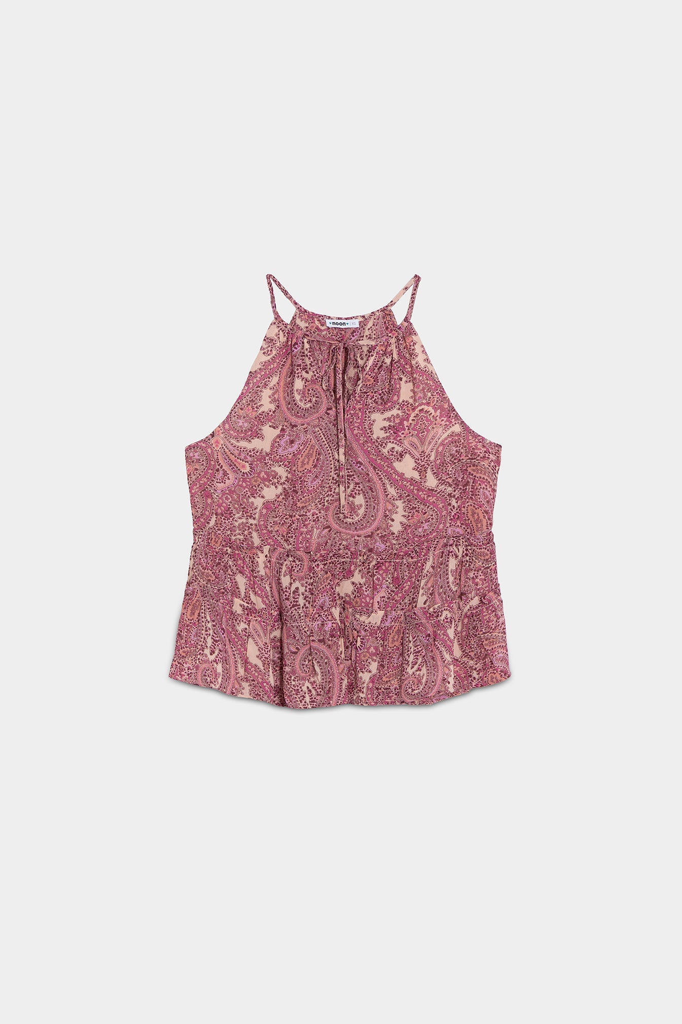 TOP HALTER ESTAMPADO VOLANTES