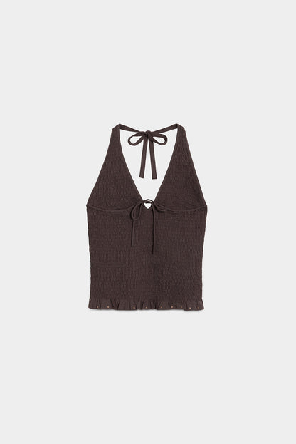 TOP HALTER FRUNCIDO