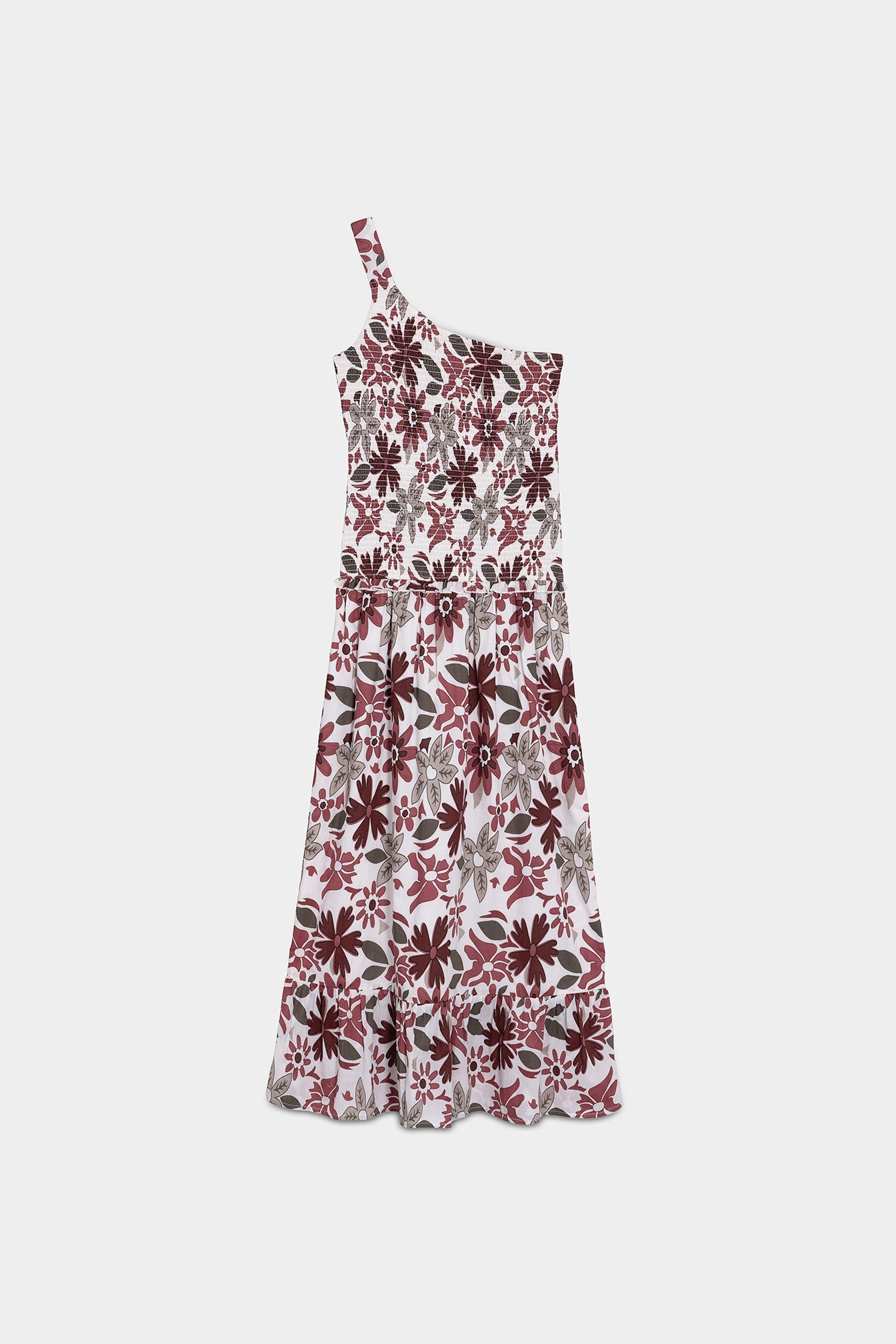 VESTIDO ASIMETRICO MIDI ESTAMPADO