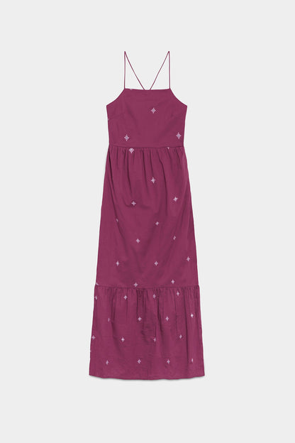 VESTIDO MIDI DETALLE BORDADOS