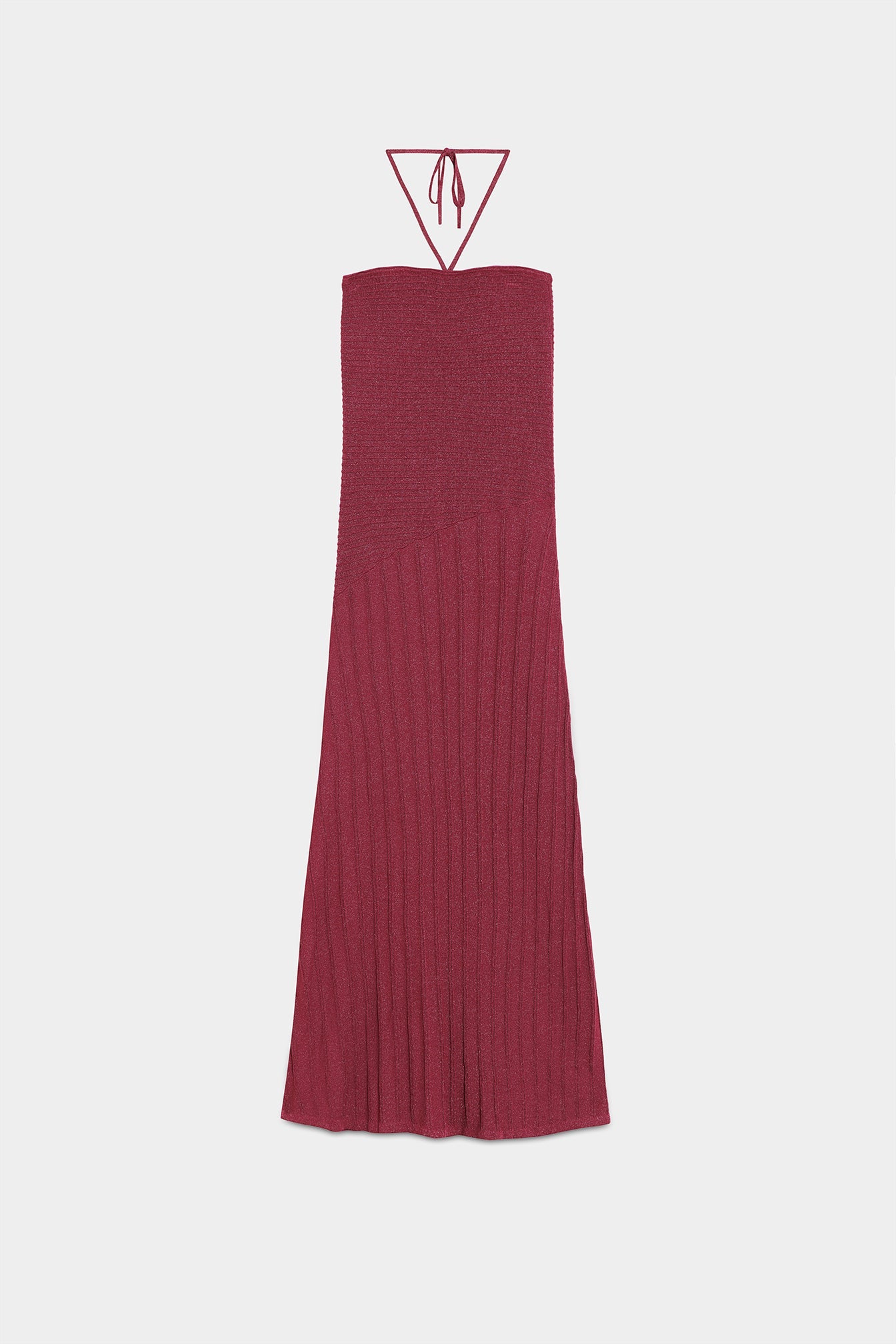 VESTIDO MIDI HALTER ASIMETRICO