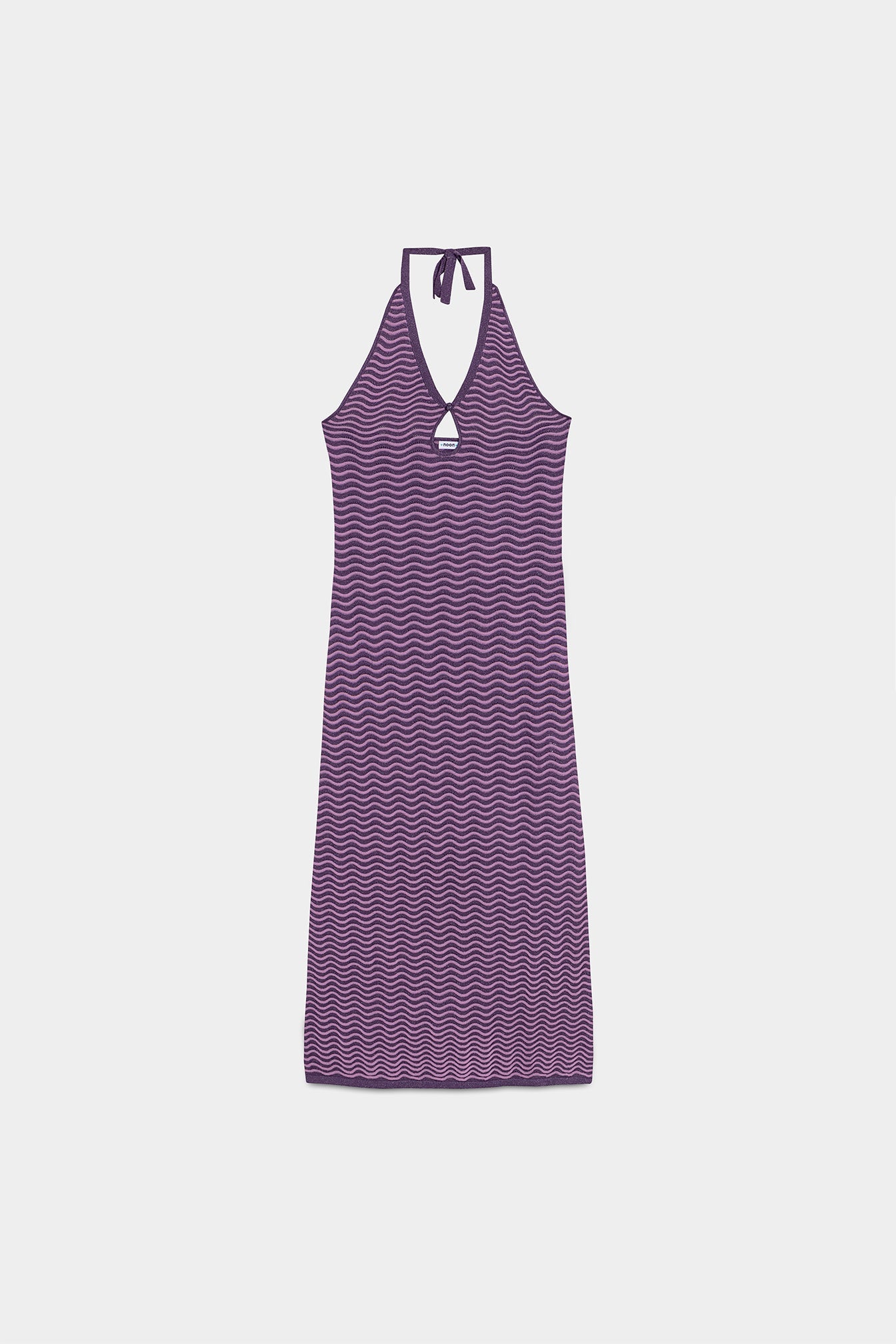 VESTIDO MIDI HALTER PUNTO