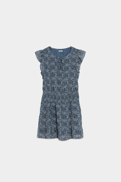 VESTIDO MINI ESTAMPADO CUELLO V