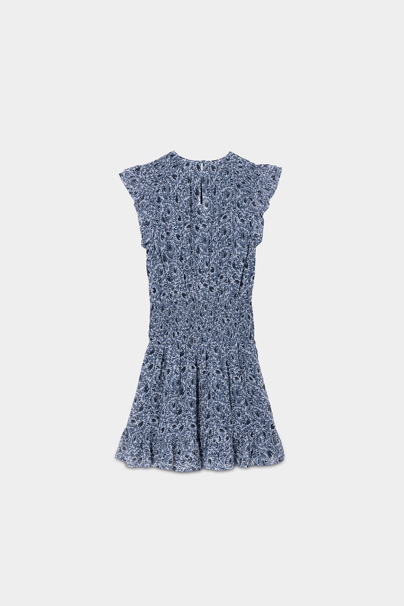VESTIDO MINI FRUNCIDO ESTAMPADO