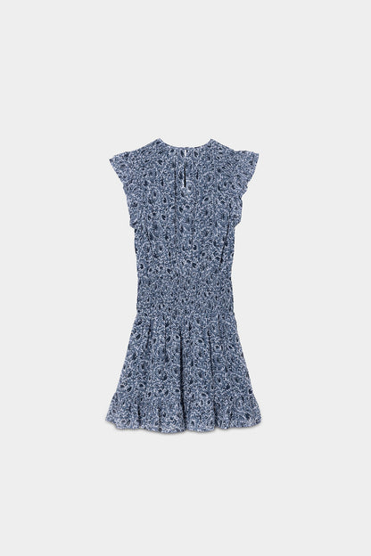 VESTIDO MINI FRUNCIDO ESTAMPADO
