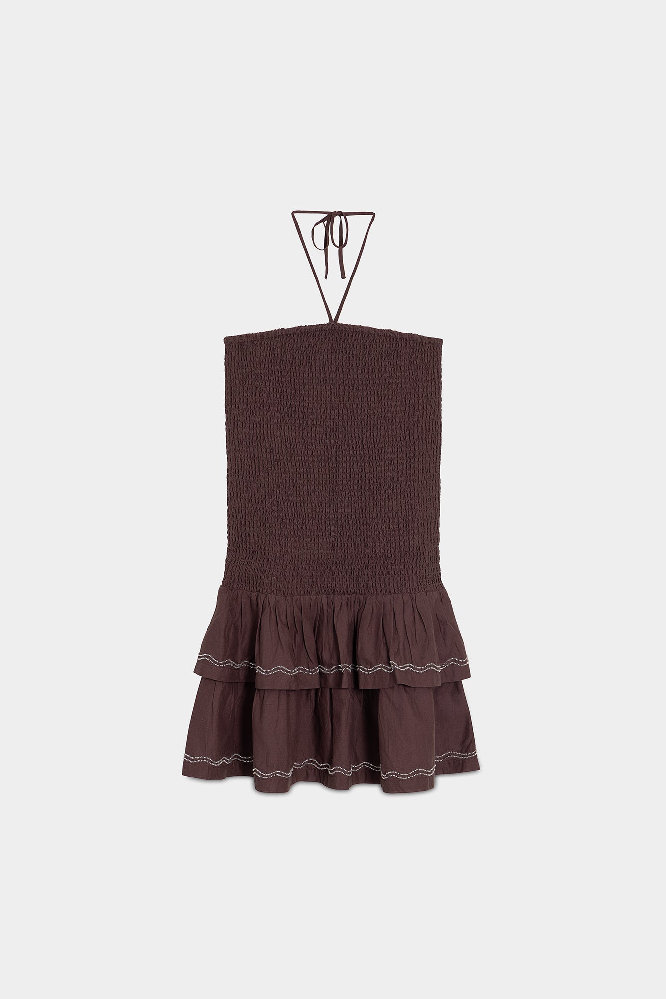 VESTIDO MINI FRUNCIDO ABALORIOS