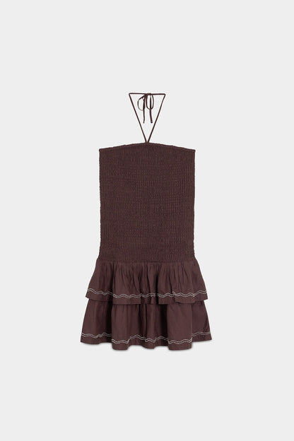 VESTIDO MINI FRUNCIDO ABALORIOS