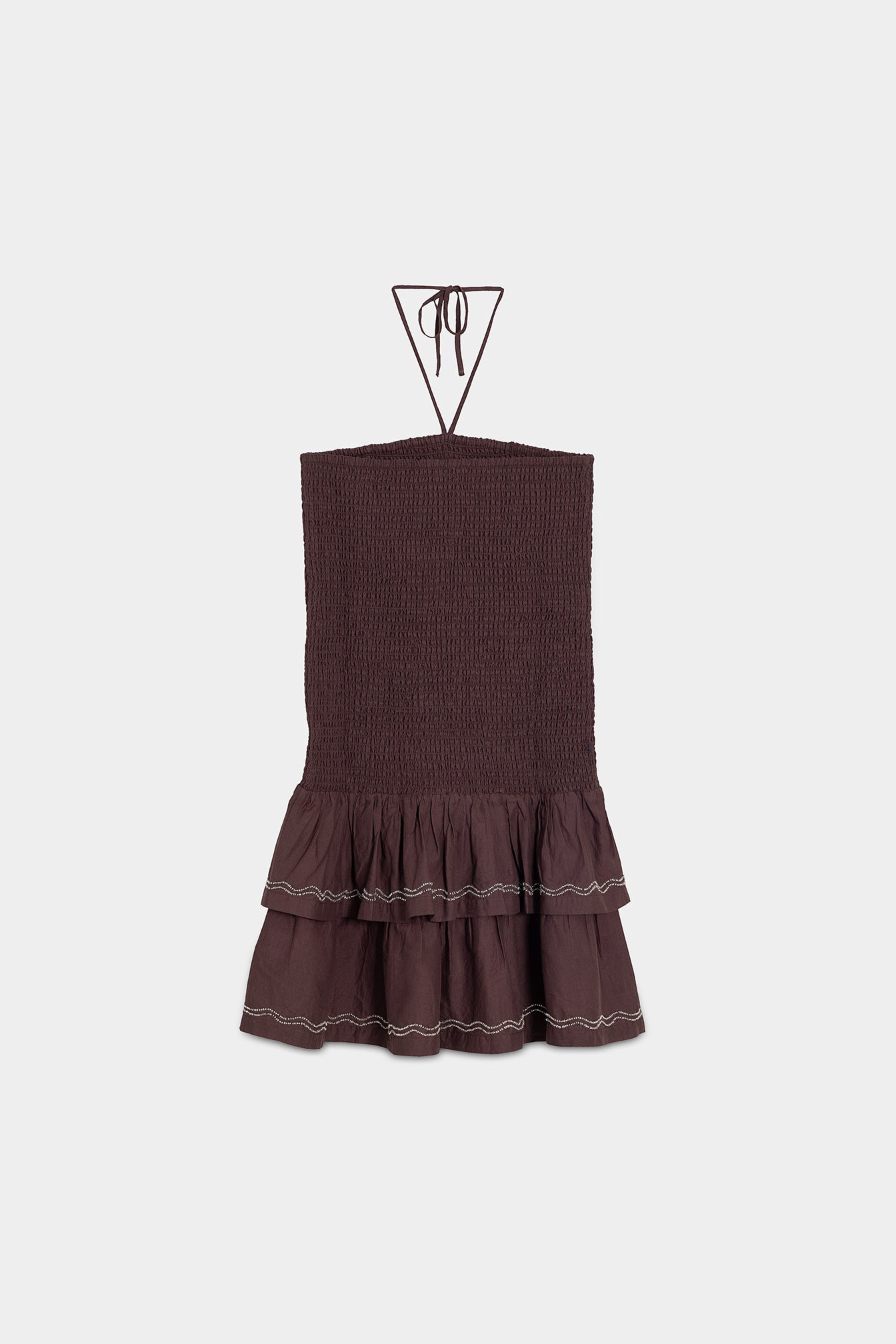 VESTIDO MINI FRUNCIDO ABALORIOS