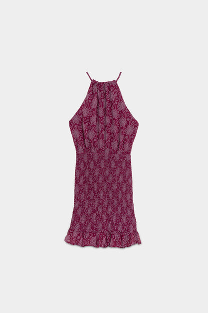 VESTIDO MINI HALTER ESTAMPADO
